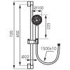 FERRO - zestaw natryskowy HORN BLACK przesuwny CZARNY  N370BL-B